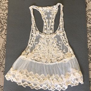 Free people Sheer bohemian top